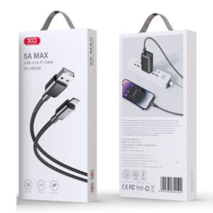 XO (NB249) - Cablu Date si Incarcare, USB-A la Lightning, 5A, Braided, 1m, Black