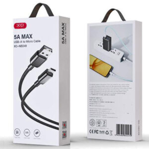 XO (NB249) - Cablu Date si Incarcare, USB-A la MicroUSB, 5A, Braided, 1m, Black