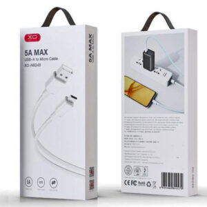 XO (NB249) - Cablu Date si Incarcare, USB-A la MicroUSB, 5A, Braided, 1m, White