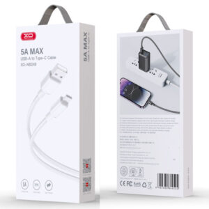 XO (NB249) - Cablu Date si Incarcare, USB-A la USB-C, 5A, Braided, 1m, White