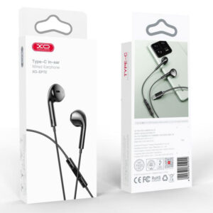 XO (EP72) - Casti cu Fir, In Ear, USB-C, 1.2m, Mic & Volume Key, HiFi, Black