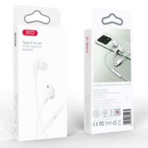 XO (EP73) - Casti cu Fir, In Ear, USB-C, 1.2m, Mic & Volume Key, HiFi, White