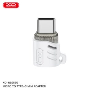 XO (NB256G) - Adaptor OTG Transfer, MicroUSB la USB-C, 480Mps, White