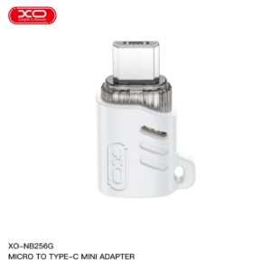 XO (NB256H) - Adaptor OTG Transfer, MicroUSB la USB-C, White