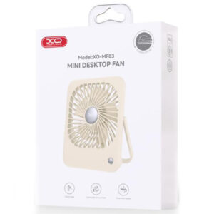 XO (MF83) Ventilator Thin Desktop, Folding/Hangable Fan, 2000mah, BEIGE