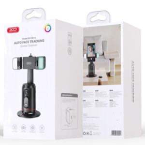 XO (SS16-L) Suport Stand, tip Selfie, BT 5.2, pentru telefon, cu lumini LED, AI cu urmarire faciala, MultiAngle, Black