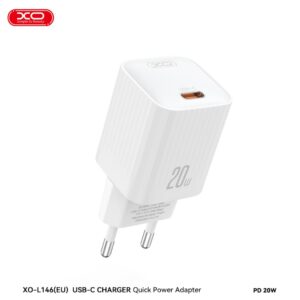 XO (L146) - Incarcator Retea, 18W, 5V, 3A, 1xUSB-C, White