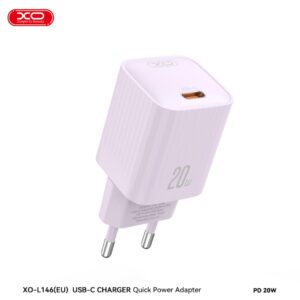 XO (L146) - Incarcator Retea, 18W, 5V, 3A, 1xUSB-C, Purple