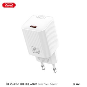 XO (L148) - Incarcator Retea, 18W, 5V, 3A, 1xUSB-C, White