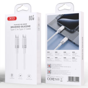 XO (NB-Q282B) » Cablu Date si Incarcare, USB-C, PD60W, QC3.0, Silicon Mold, 1m, WHITE