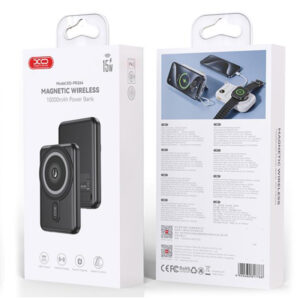 XO (PR264) Baterie Externa, Wireless 15W, MagSafe + USB-C PD20W, FastCharge, Power LED, 10.000mAh, Black