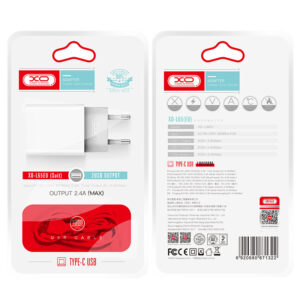 XO (L73) - Incarcator Retea + Cablu USB-C, 2.4A, 1xUSB-A, QC 3.0, White