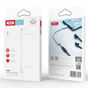 XO (NB-R161) - Cablu Audio, USB-C la Jack 3.5mm (F) - 14cm, White