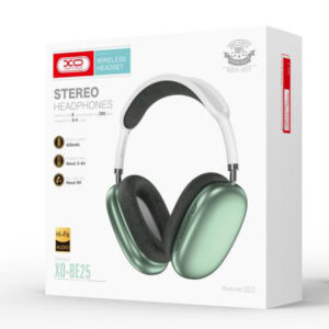 XO (BE25) - Casti Wireless, Over Ear, BT 5.0, 300h StandBy, Gaming, Stereo | Green
