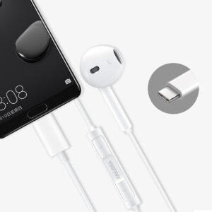 Kaku (KSC-144) - Casti cu Fir, In Ear, USB-C, 1.2m, Mic & Volume Key, HiFi, White (Compatibil Huawei)