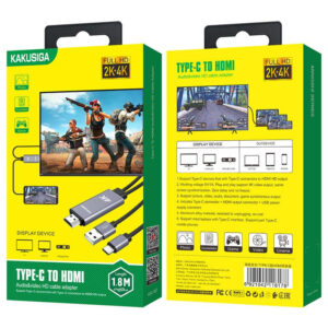 Kaku (KSC-557) - Adaptor Audio si Video, USB-C la HDMI, 1.8m, Gray