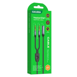 Kaku (KSC-569) - Cablu, Audio Y Splitter, 2x Jack 3.5mm (M) - la Jack 3.5mm (F) - 27cm, Black