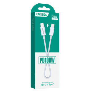 Kaku (KSC-653) - Cablu Date si Incarcare, USB-C, PD100W, QC3.0, 25cm, White