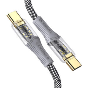 Kaku (KSC-809) - Cablu Date si Incarcare, USB-C, PD60W, QC3.0, Braided, LED Power, 1m, Black