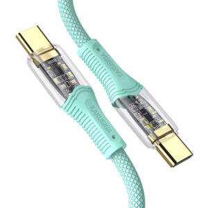 Kaku (KSC-809) - Cablu Date si Incarcare, USB-C, PD60W, QC3.0, Braided, LED Power, 1m | Green