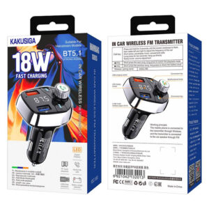 Kaku (KSC-1063) - Modulator FM | BT, 18W, 2xUSB-A, QC 3.0, Functie HandsFree, Black