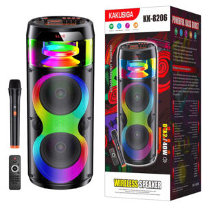 Kaku (KK-8206) » Boxa Portabila, Wireless BT 5.0, Microfon si Telecomanda, Rings Light LED, 40W, 4800mAh, Black