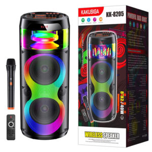Kaku (KK-8205) » Boxa Portabila, Wireless BT 5.0, Microfon si Telecomanda, Flames Light LED, 40W, 4800mAh, Black