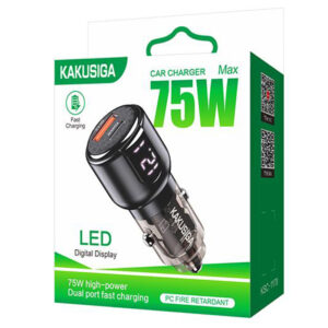 Kaku (KSC-1178) - Incarcator Auto, PD75W, 1xUSB-C, 1xUSB-A, LED Power, Black
