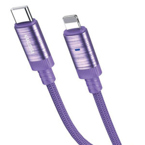 Kaku (KSC-972) - Cablu Date si Incarcare, USB-A la Lightning, 3A, Smart On-Off, Braided, 1m, Purple
