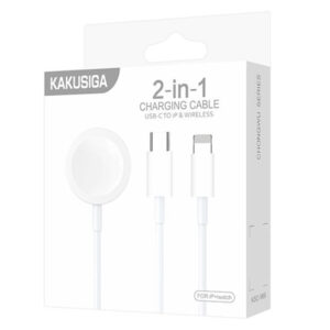 Kaku (KSC-966) - Incarcator Wireless, 5V, Qi Charging, Dual Connector, USB-C / Lightning, White