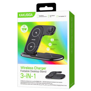 Kaku (KSC-1358) - Incarcator Wireless, 15W, Qi Charging, Fast Charging, tip Stand, Black