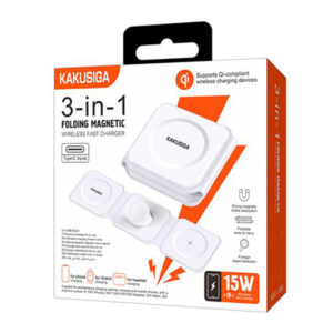 Kaku (KSC-1359) - Incarcator Wireless, 15W, Qi Charging, Fast Charging, Foldable, White