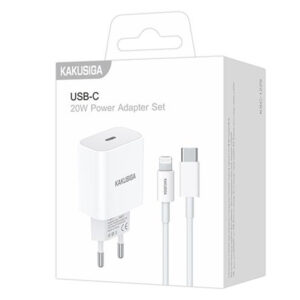 Kaku (KSC-1229) Incarcator Retea + Cablu Lightning, USB-C, PD20W, Smart Charging, WHITE