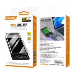 Kaku (KSC-1540) - Carcasa rack, SATA Box, pentru Hard disk 2.5 inch, USB 3.0 | Clear/Black
