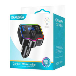 Kakusiga (KSC-1059) » Modulator FM/Incarcator Auto, 2.1A, 1xUSB-C, 2xUSB, RGB led, BLACK