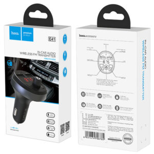 Hoco (E41) - Modulator FM | BT, 5V, 2.1A, 2xUSB-A, QC 3.0, Black