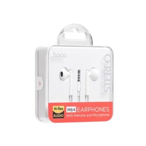 Hoco (M64) - Handsfree, In Ear, 3.5mm, 1.2m, Driving, Mic & Volume Key, HiFi, White