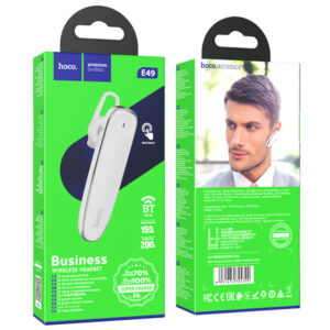 Hoco (E49) - Handsfree, In Ear, BT 5.0, 200h StandBy, 150mAh, Driving, SP, Young, White