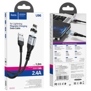 Hoco (U96) - Cablu Date si Incarcare, USB-A la Lightning, 18W, 2.4A, 1m, Black