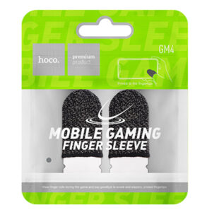 Hoco (GM4) - Degetare antialunecare din fibra conductiva, pentru jocuri, Anti-Condens, Phantom, Black/Silver