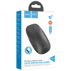 Hoco (GM15) - Mouse Dual, BT 5.0/ Wireless 2.4G, 1.600 DPI, 4D Button, Art, Black
