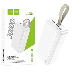 Hoco (J91B) - Baterie Externa, 2xUSB-A, 30.000 MAh, White