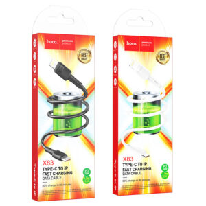 Hoco (X83) - Cablu Date si Incarcare, USB-C la Lightning, PD20W, QC3.0, 1m, Black