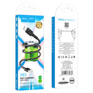 Hoco (X83) - Cablu Date si Incarcare, USB-A la MicroUSB, 18W, 2.4A, 1m, Black