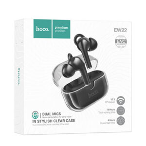 Hoco (EW22) - Casti Wireless, Ear Buds, BT 5.3, 150h StandBy, 300mAh, ENC Noise, Cantante, Black