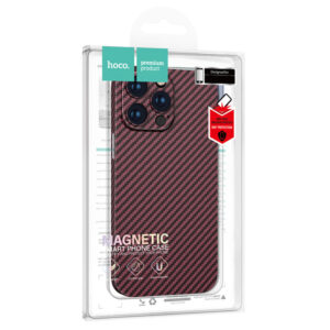 Husa Hoco » iPhone 14 Pro Max - MagSafe, Carbon, Thin, Bordo
