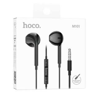 Hoco (M101) - Casti cu Fir, In Ear, 3.5mm, 1.2m, Mic & Volume Key, HiFi, Black