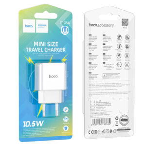 Hoco (C106A) - Incarcator Retea, 10.5W, 5V, 2.1A, 1xUSB-A, QC 3.0, White