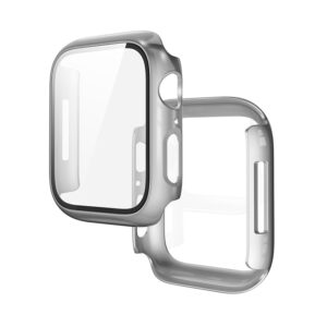 Hoco (WS3) - Rama protectie cu folie integrata, iWatch Series 7/8, PC, (45mm) - Silver