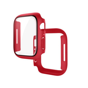 Hoco (WS4) - Rama protectie cu folie integrata, iWatch Series 7/8, PC, (41mm) - Red